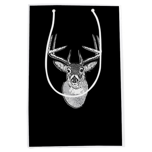 Sac Cadeau Moyen Buck on Black White Tail Deer (Devant)