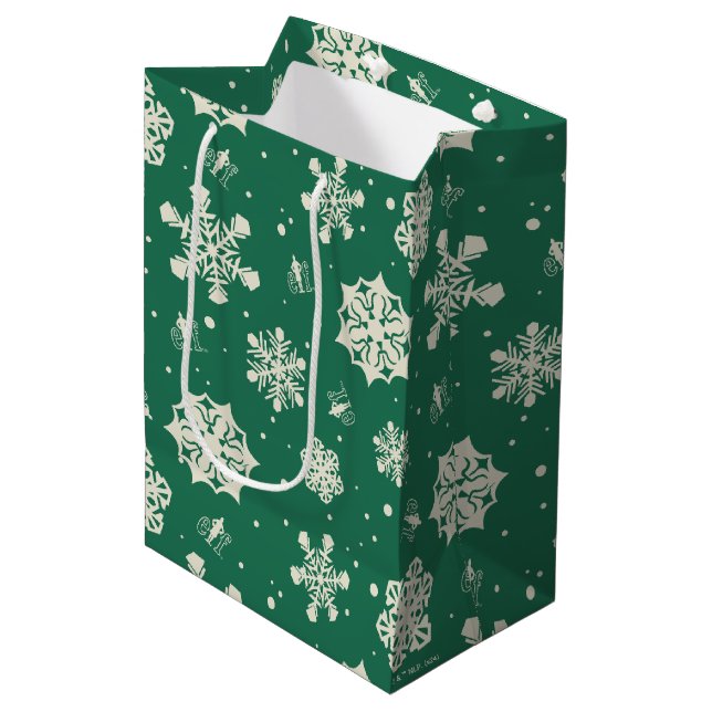 Sac Cadeau Moyen Buddy le Motif Elf Snowflake (Devant Angle)