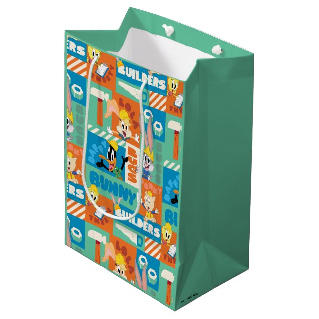 Sac Cadeau Moyen BUGS BUNNY BUILDERS™| Character Grid Pattern (Devant Angle)
