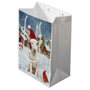 Sac Cadeau Moyen Bull Terrier Chien Winter Wonderland Noël Joie