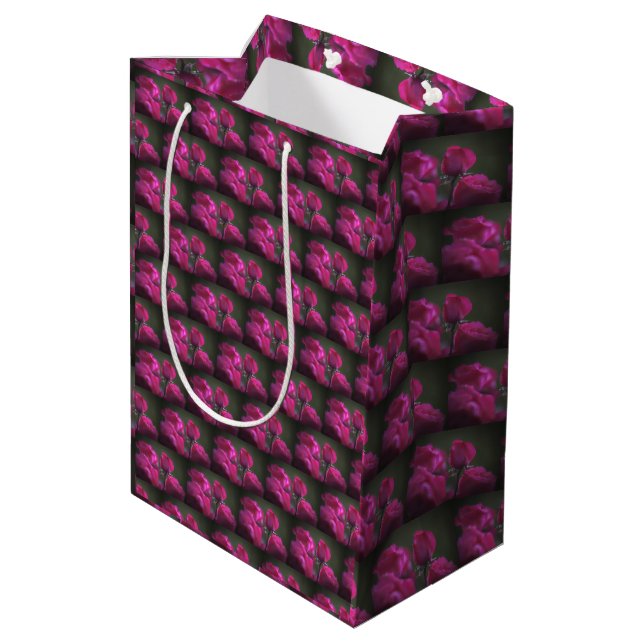 Sac Cadeau Moyen Bunch of Pink Roses (Dos Angle)