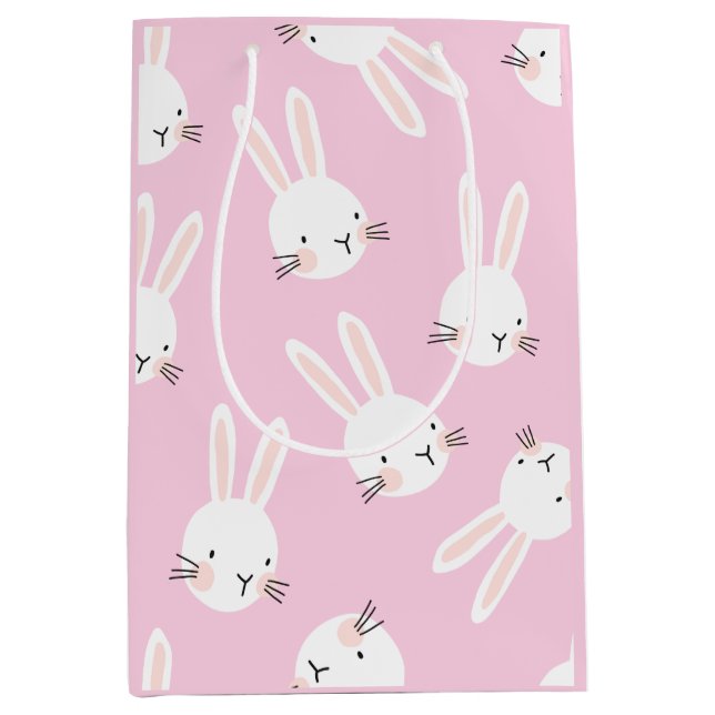 Sac Cadeau Moyen Bunny rose (Devant)