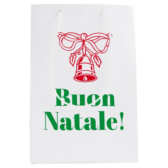 Sac Cadeau Moyen Buon Natale Italien Joyeux Noël coutume (Devant)