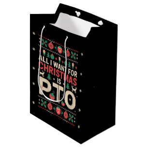 Sac Cadeau Moyen Bureau Noël sale Fêtes PTO Collègue de travail