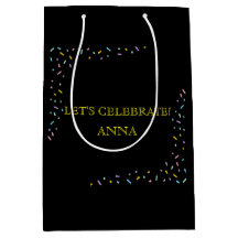 Cadeau de célébration avec cadre de confettis past