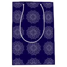 Cadeau de découpage boho mandala bleu indigo moder