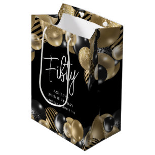 Sac Cadeau Moyen Cadeau de départ pour invité en or noir