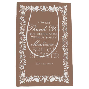 Sac Cadeau Moyen Cadeau de Fête de Fiançailles Mocha Marron Talaver
