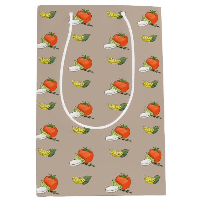 Sac Cadeau Moyen Cadeau de mariée pour amateur de nourriture italie (Devant)