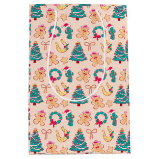 Sac Cadeau Moyen Cadeau de Noël Cowboy Pastel Occidental