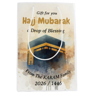 Sac Cadeau Moyen Cadeau personnalisé Hajj Mubarak pour Hajj