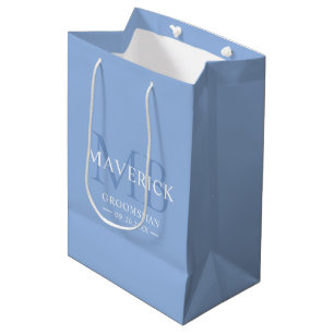 Sac Cadeau Moyen Cadeau pour Garçons d'Honneur Monogramme Initial M