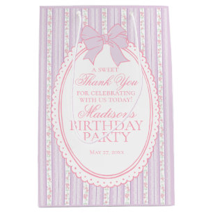 Sac Cadeau Moyen Cadeaux de fête d'anniversaire floraux fantaisie v