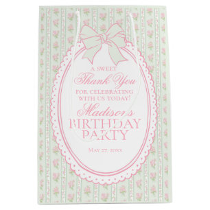 Sac Cadeau Moyen Cadeaux de fête d'anniversaire floraux fantaisie v