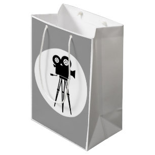 SAC CADEAU MOYEN CAMÉRA DE FILM NOIR ET BLANC CLASSÉ AVEC TRIPOD