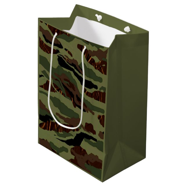 Sac Cadeau Moyen Camouflage Motif complet (Devant Angle)