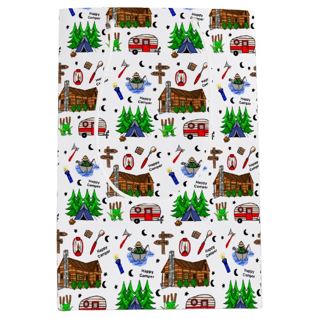 Sac Cadeau Moyen Camping ou Midwest Theme Anniversaire (Devant)