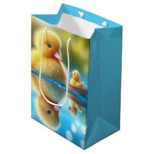 Sac Cadeau Moyen Canard jaune d'anniversaire dans un bateau à roues