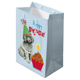 Sac Cadeau Moyen Caniche d'anniversaire