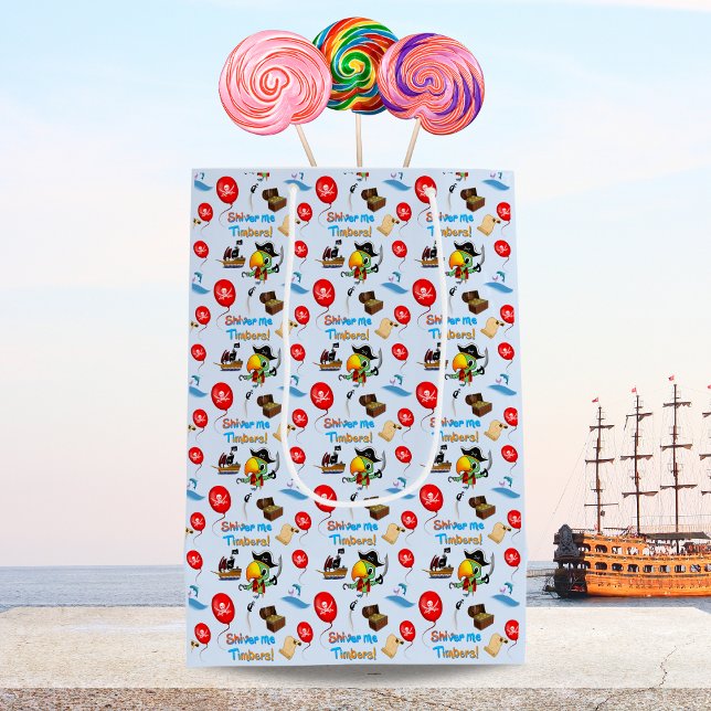 Sac Cadeau Moyen Capitaine Parrot Trésor Pirate (Créateur téléchargé)