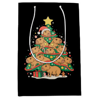 Sac Cadeau Moyen Capy Christmas Capybara Xmas Tree Holiday Season