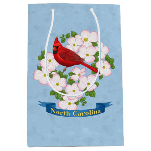 Sac Cadeau Moyen Cardinal d'État de Caroline du Nord Oiseau Dogwood