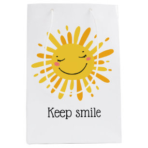 Sac Cadeau Moyen Caricature joli sourire soleil