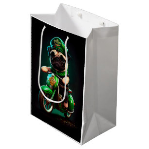 Sac Cadeau Moyen Carlin Chien Conduite Vélo St. Patrick's Day