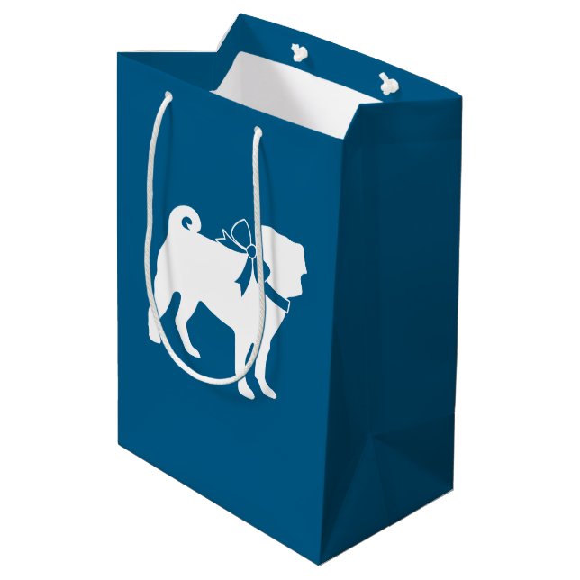 Sac Cadeau Moyen Carlin Fête Blue Thème Célébration (Dos Angle)