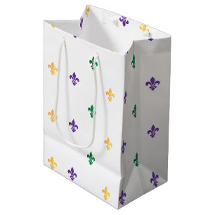 Sac Cadeau Moyen Carnaval de Mardi Gras Fleur de Lis Diamond Décor