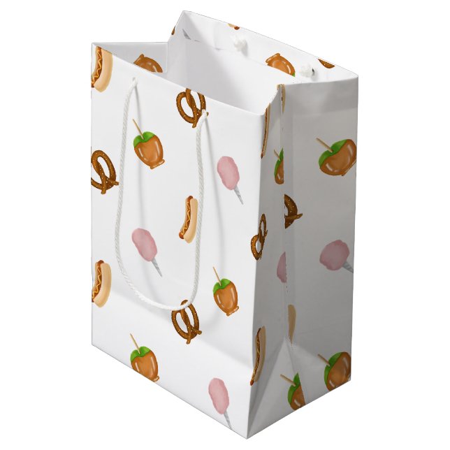 Sac Cadeau Moyen Carnaval Snack Cirque Thème State Fair (Devant Angle)