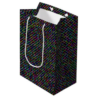 Sac Cadeau Moyen carré coloré géométrique unique motif dynamique