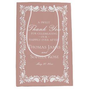 Sac Cadeau Moyen Carrelage rose Talavera Espagne Fiesta Mariage Fav