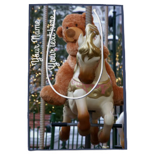 Sac Cadeau Moyen Carrousel avec ours en peluche