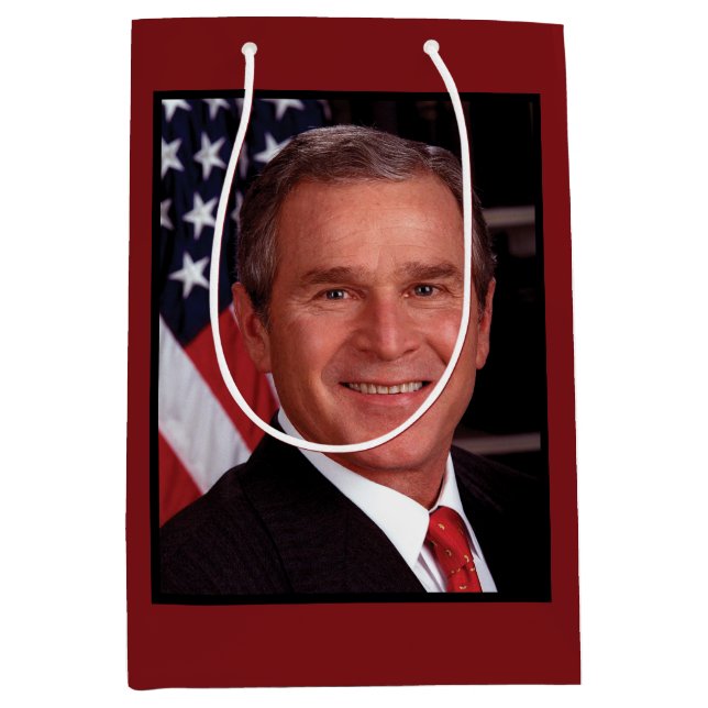 Sac Cadeau Moyen Carte de Noël du président américain George Bush (Devant)