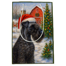 Carte de Noël Kerry Blue Terrier