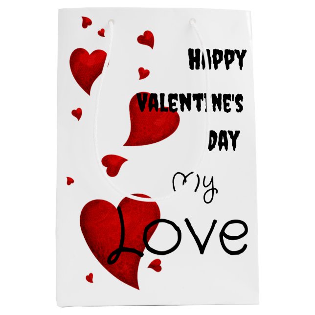 Sac Cadeau Moyen Carte de Saint Valentin (Devant)