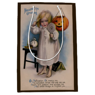 Sac Cadeau Moyen Carte de voeux vintage Halloween Girly