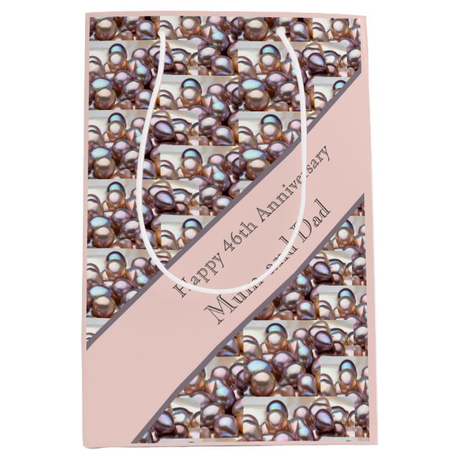 Sac Cadeau Moyen Carte du 46e anniversaire du Mariage (Devant)