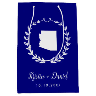 Sac Cadeau Moyen Carte Navy Blue Arizona Mariage Welcome Swag