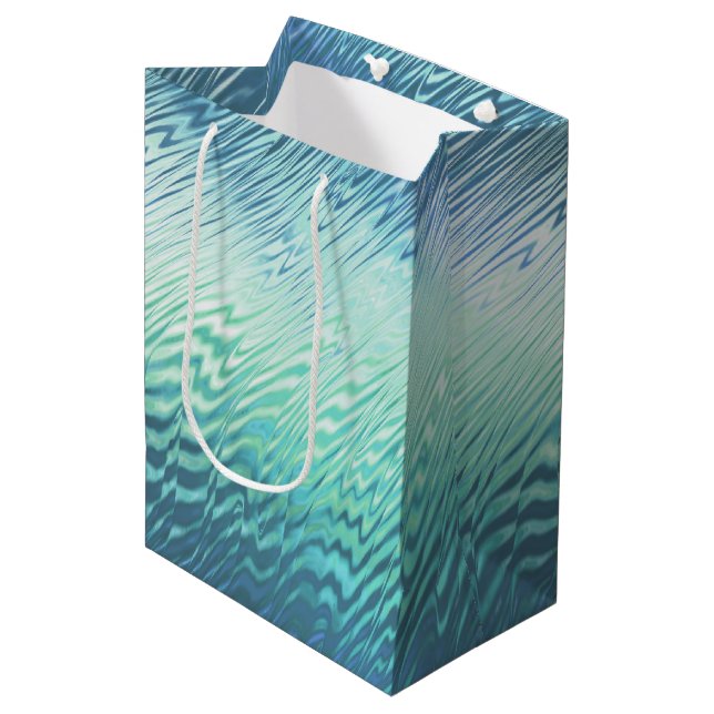 Sac Cadeau Moyen cascade de menthe fraîche : (Devant Angle)