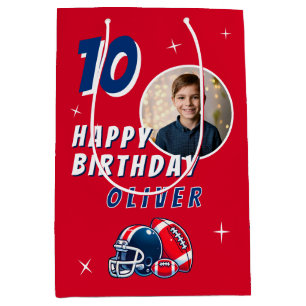 Sac Cadeau Moyen Casque de balle de football Caricature Photo Anniv