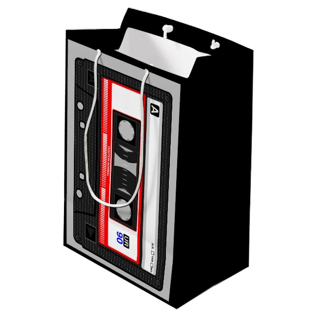 SAC CADEAU MOYEN CASSETTE CLASSIQUE DES ANNÉES 1980  (Dos Angle)