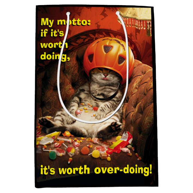 Sac Cadeau Moyen Cat Under Candy Bucket (Devant)