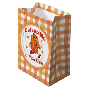 Sac Cadeau Moyen Catsume-moi si tu peux drôle Hot Dog - Ketchup Pun