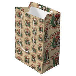 Sac Cadeau Moyen Cavalcade de Noël Cow-boy Santa Cheval