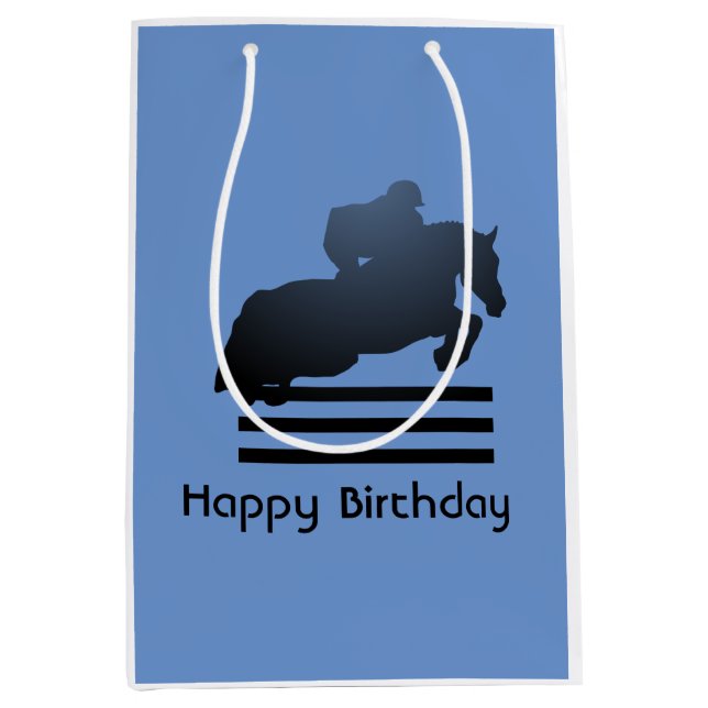 Sac Cadeau Moyen  Cavalier franchissant un obstacle.      (Devant)