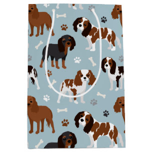 Sac Cadeau Moyen Cavalier King Charles Spaniel Paws and Bones