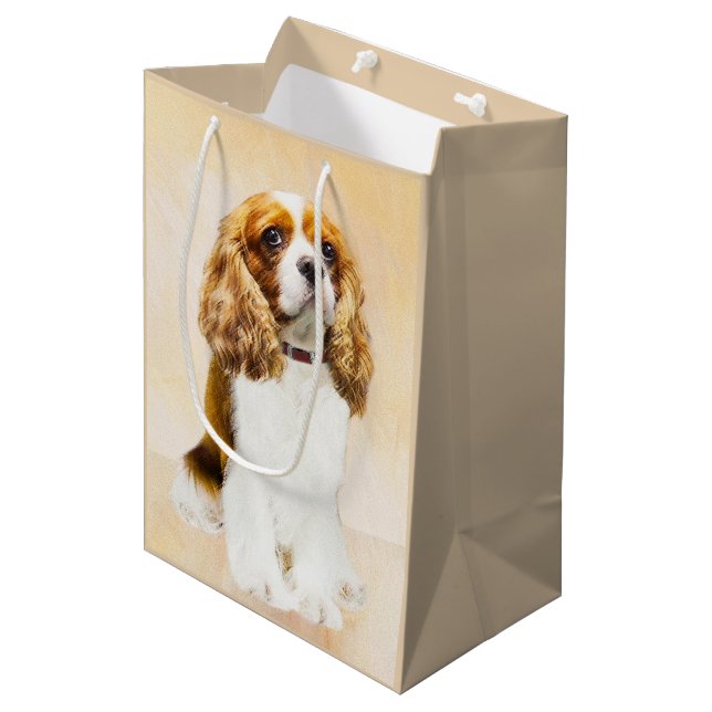 Sac Cadeau Moyen Cavalier Le Roi Charles Spaniel Peinture originale (Devant Angle)