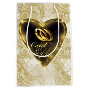 Sac Cadeau Moyen Ce que Dieu a mis ensemble Mariage (Or)